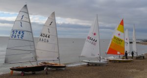 Some of the competitors' boats ready to launch before the start of the race for the Fleet Championship