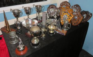 The trophies ready for presentation