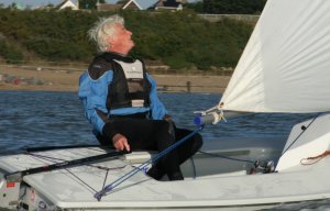 Andy Dunnett keeping his eye closely on the wind-shifts as he races his Laser in the Gunfleet Winter Series.