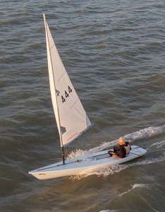 Andy Dunnett in his Laser Radial who, but for two capsizes, came close to winning the race