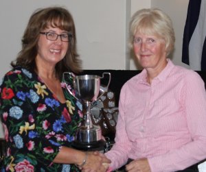 Helen presents the Jubilee Cup to winner Yvonne Gough