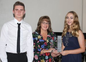 The Topaz Splash Trophy is awarded to Owen Hooper and Francesca Cottee