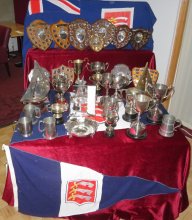 The Club's trophies proudly being displayed
