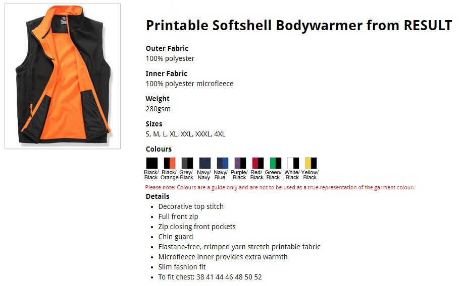 Softshell Bodywarmer