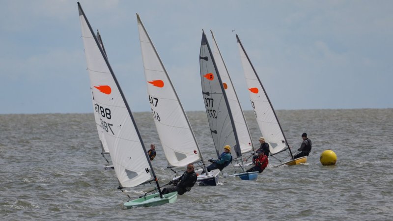 Eyott Sailing Club's Andrew Dale leads the way (picture - Colin Waddell)