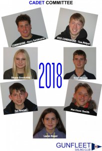 The 2018 Gunfleet Cadet Committee elected at the Cadet & Otter AGM