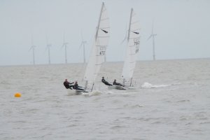 The leading Catamarans in the afternoon race for the David Foster Cat Challenge 