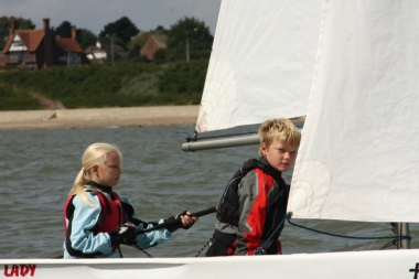 Shona Goodchild and Jude Aylen taking part in the Cadet Day morning race