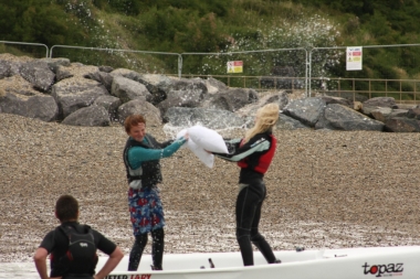 Including a pillow fight on board boat