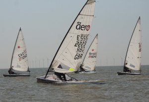 Dave Ingle in his RS Aero, surrounded by Lasers