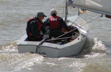 Winners of the Personal Handicap Race - Simon and Nicky Kedge in their GP14