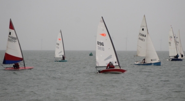 Some of the fleet, beating down the coast to the first mark