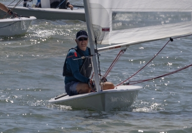 Winner of the Gunfleet Summer Series - Robert Mitchell in his Laser