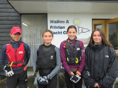 The four Gunfleet Cadets, (l to r) Adam Kedge, Belle Hart, Laura Kedge, and Maddy Challis, that took part in a lively Cadet Week at Walton & Frinton Yacht Club