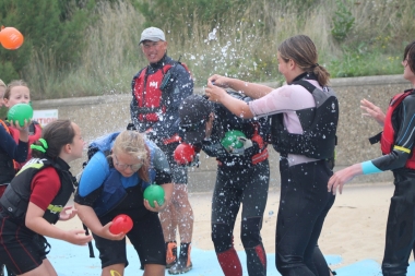 Followed by a water balloon fight