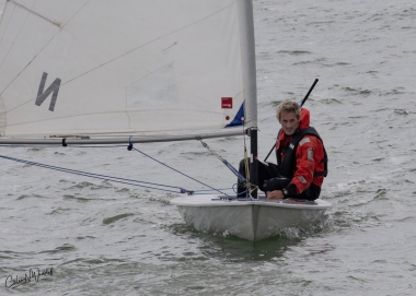 Double winner - Jono Dunnett in his Laser Radial