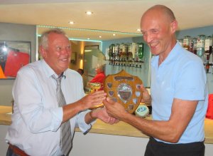 A surprised Paul Jackson is awarded the Tarrant Trophy