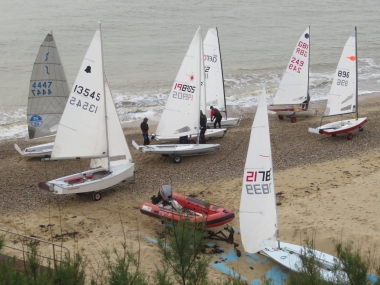 Competitors prepare their boats before the final race of the season