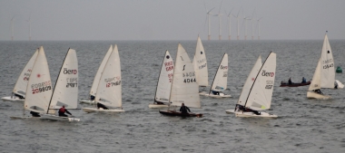 After a false start, the race gets underway