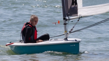 Champion Peter Downer in his Comet