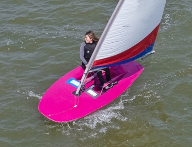 Cadet Belle Hart sailed into second place in the Topper race