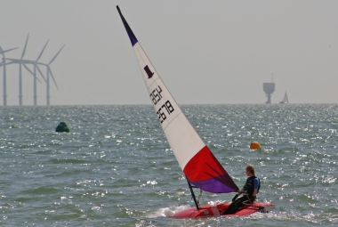 Izzie, also tacking out to sea