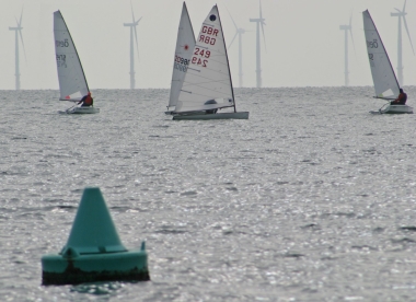 Some close sailing during the fifth race in the Winter Series