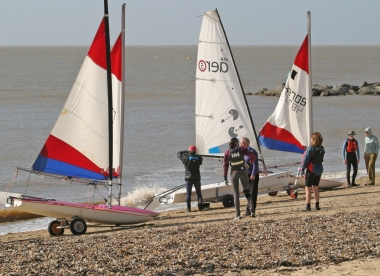 Competitors for the March Hare race getting ready to launch