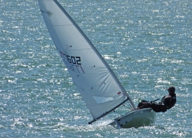 Adam Kedge in his Laser