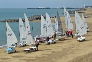 Some of the competitors rigging up in the morning
