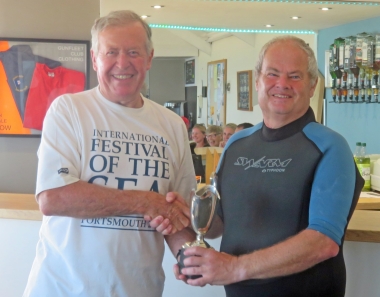 The Paxton Jug, for winning the Laser race goes to Paul Stanton; having won it over many years