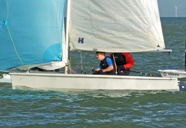 John and Charlie Heath in their RS 200 flying the kite at every opportunity