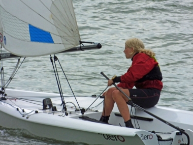 Winner of the Cadet Single Helm, and third in the Toppo Single Handed Trophy - Ella Langfeldt in her RS Aero