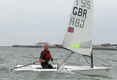 Concentrating on the run back to the finish line and victory - Tim Dye in his RS Aero
