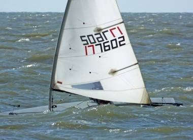 Just missing out on the top spot - Cadet Adam Kedge in his Laser