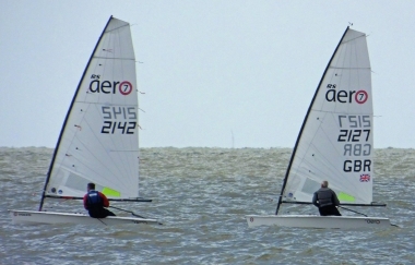 Ken Potts holds off Tim Dye on the beat out to sea