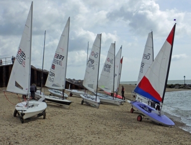 Boats on the beach prior to the start of the race
