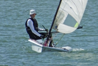 The RS Aero of Paul Jackson before he capsized