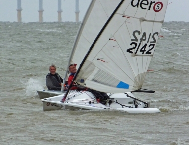 Jono Dunnett's Laser challenging Ken Potts' RS Aero