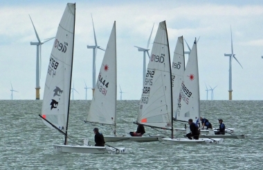 The leading boats at the start of the first race
