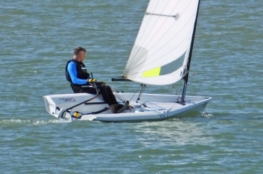 John Tappenden sails his RS Aero to victory