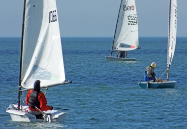 Sunshine and blue skies greet the sailors