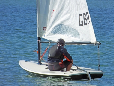 Simon Kedge takes his Laser to victory