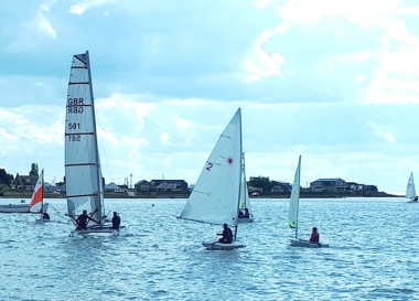 Competitors head for the start line