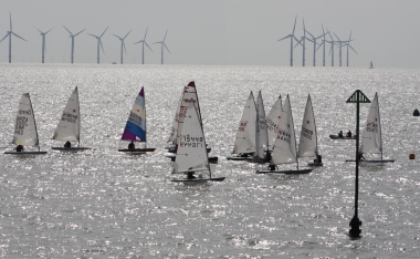 In the shadow of the windfarm the first race in Gunfleet's Autumn Series gets underway