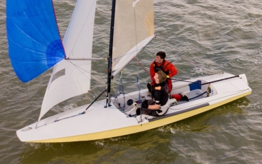 The Berry Brothers set the spinnaker of their Fireball at every opportunity