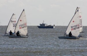 John Tappenden leads the fleet at the start of the fourth Autumn Series Race