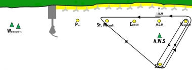 The course - planned to give all points of sailing...until the wind shifted!