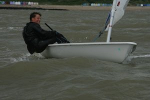 Harry - giving it some, and loving it, in the third class points race