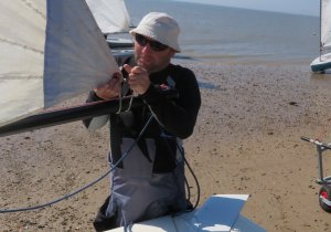 Incognito Rob Lockett does some final sail tuning